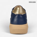 Zapatillas Urbanas Mujer de Cuero Regina Azul