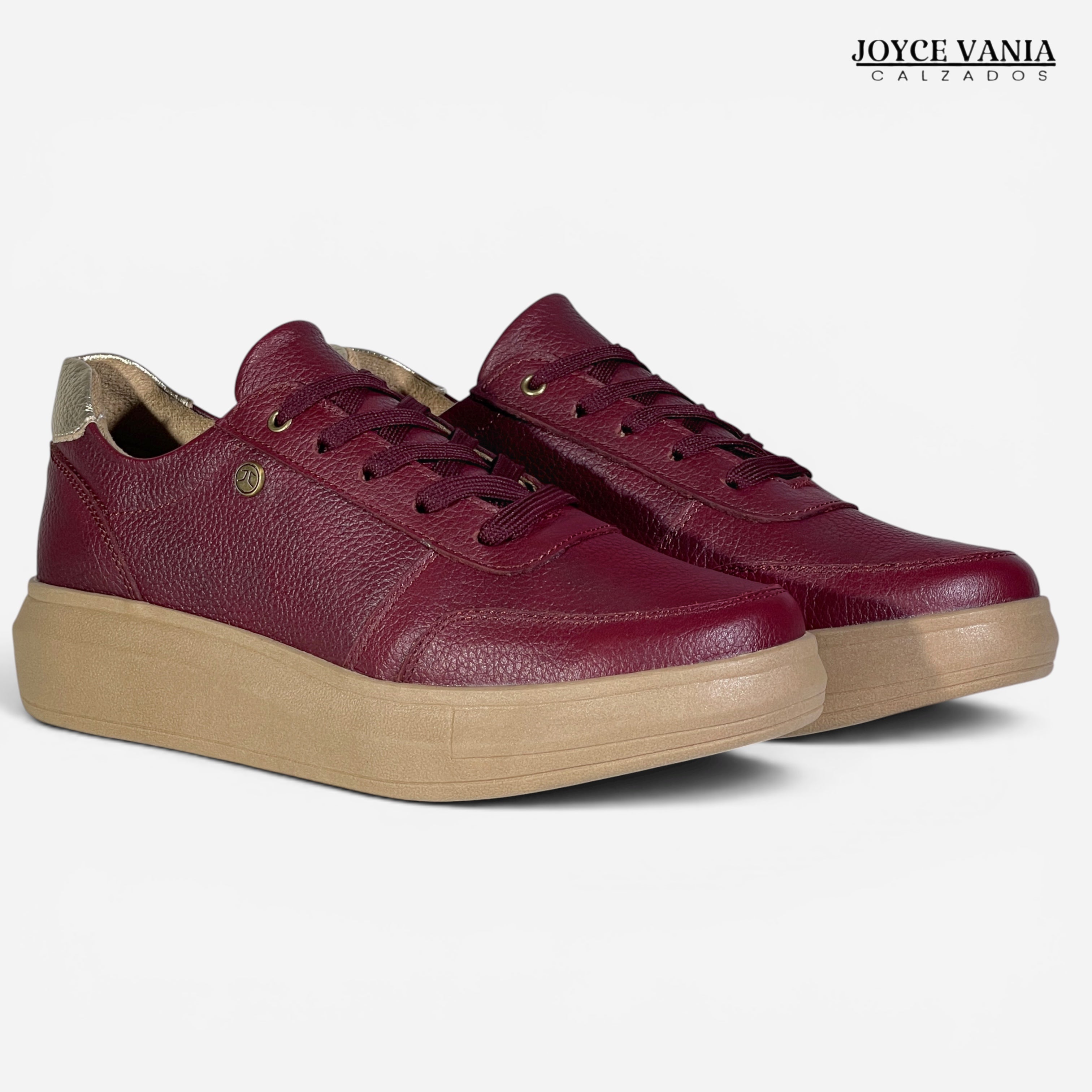 Zapatillas Urbanas de Cuero Mujer regina vino