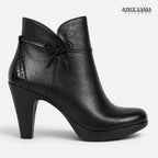 Botines Mujer de Cuero Ginebra Negro