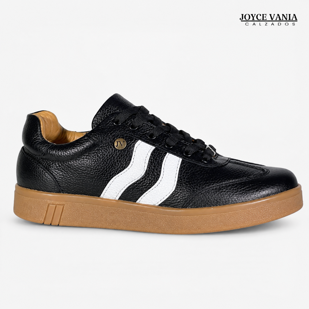 Zapatillas Urbanas de Cuero Mujer Ivonne Negro