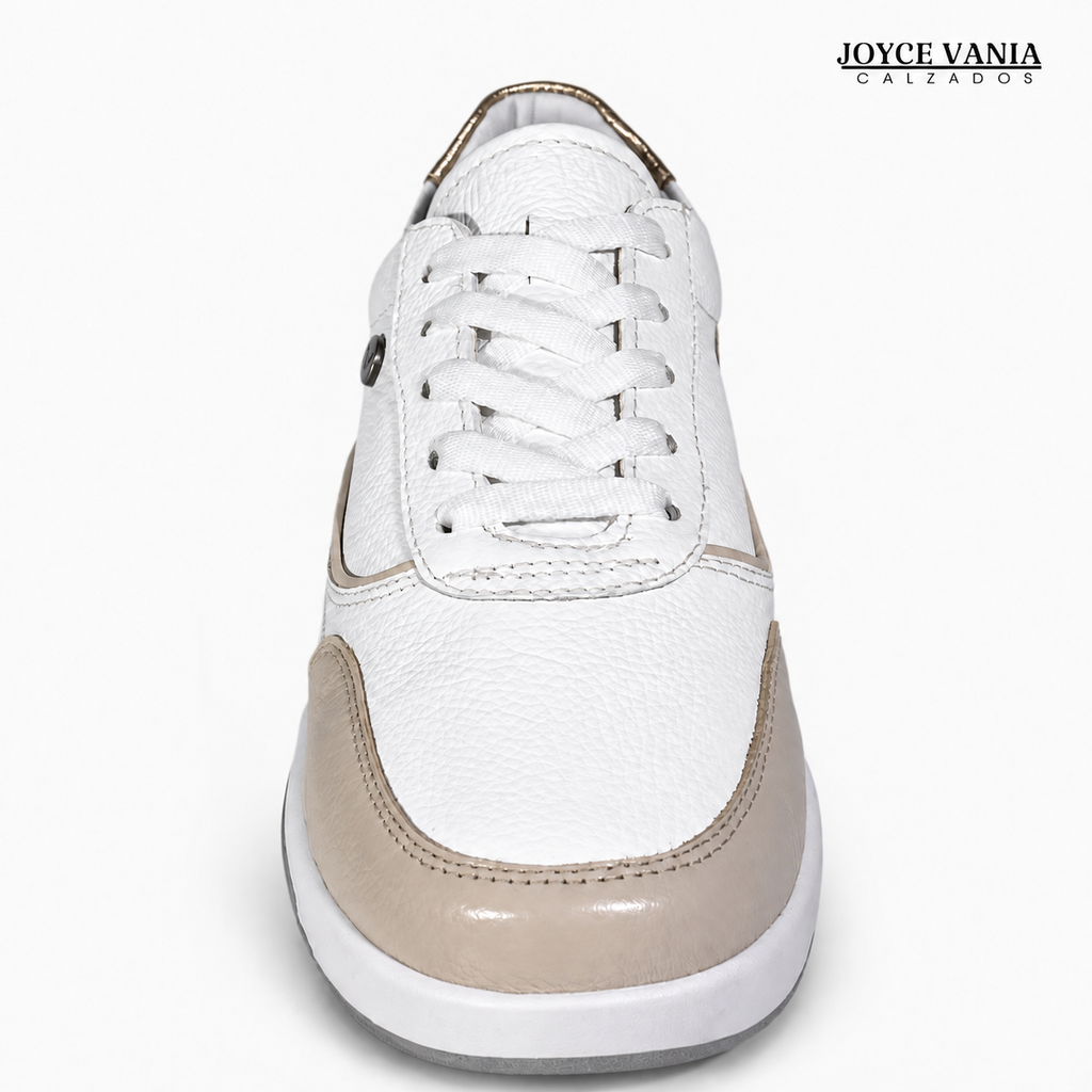 Zapatillas Urbanas de Cuero Mujer Esencia blanco