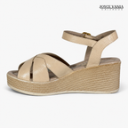 Sandalias de Cuero Mujer Elia beige
