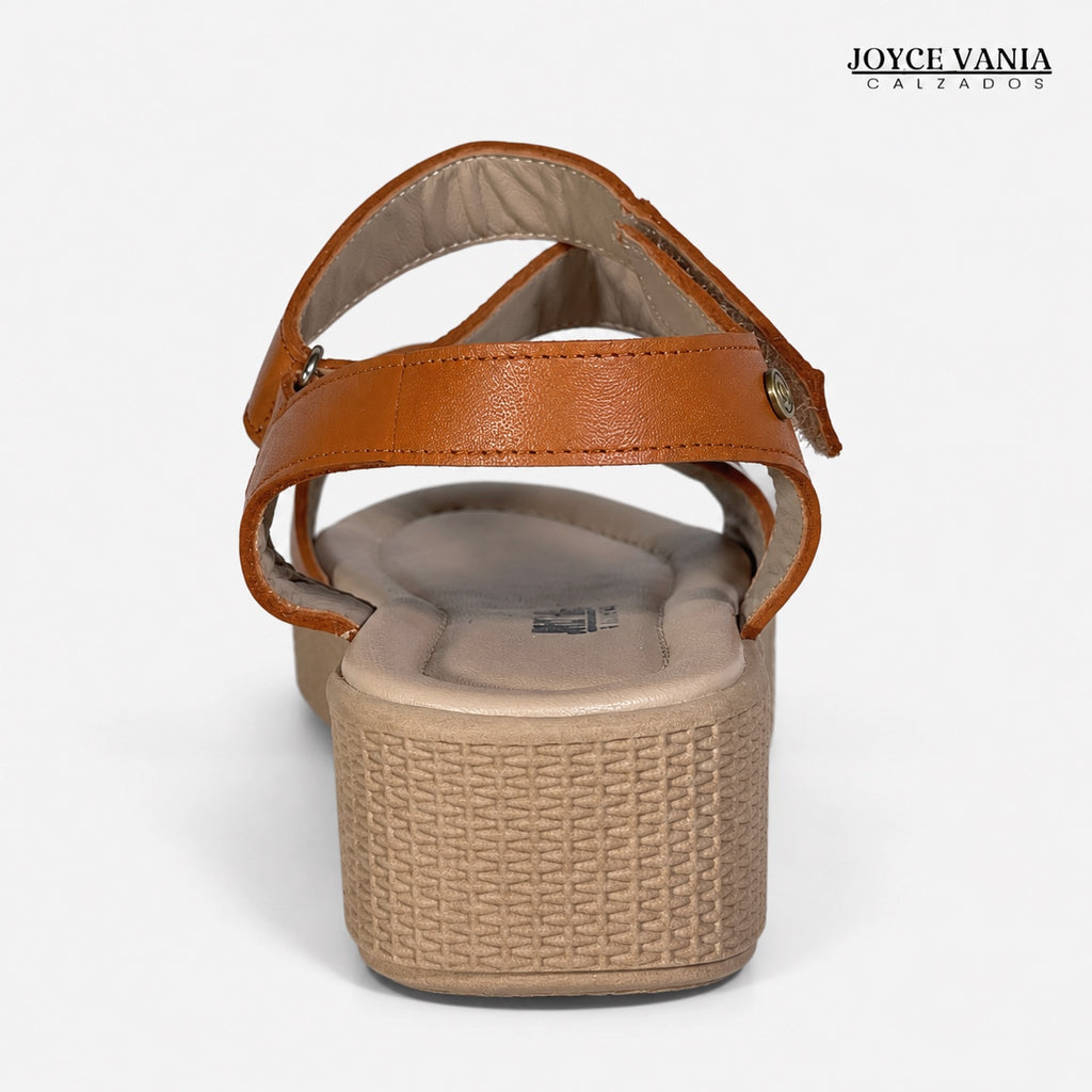 Sandalias de Cuero Mujer Ambar miel