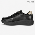 Zapatillas Urbanas de Cuero Mujer Regina negro liso