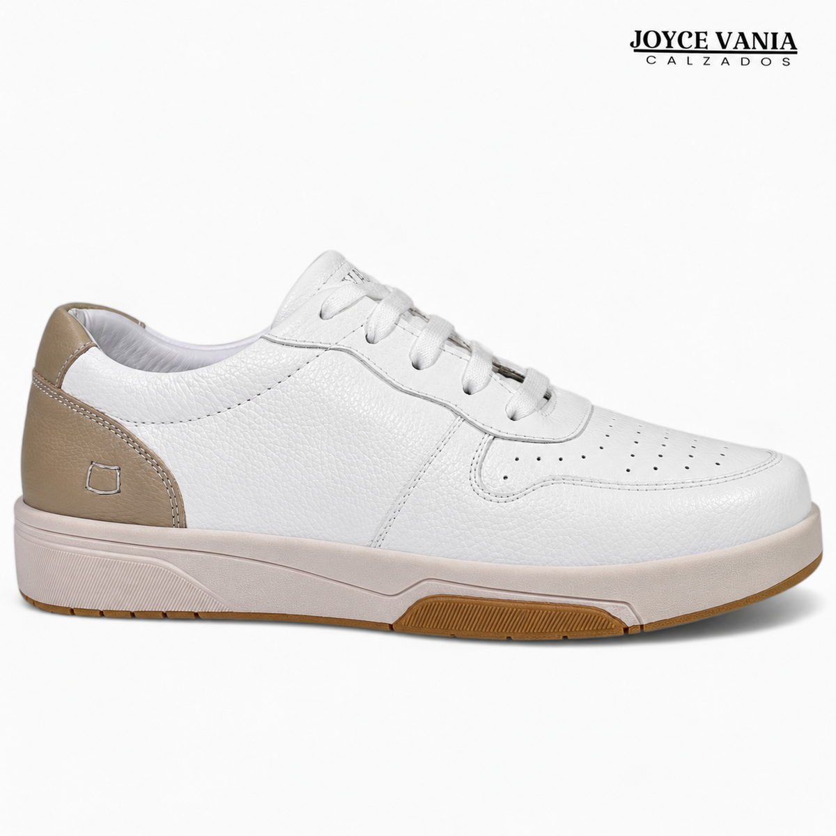 Zapatillas Urbanas Mujer de Cuero Noelia Blanco Beige