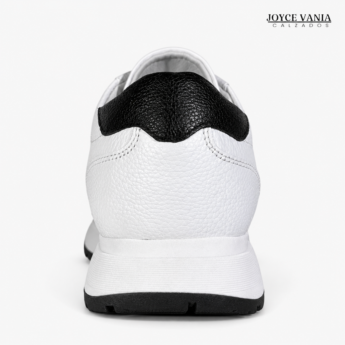 Zapatillas Urbanas de Cuero Mujer Laura blanco/negro