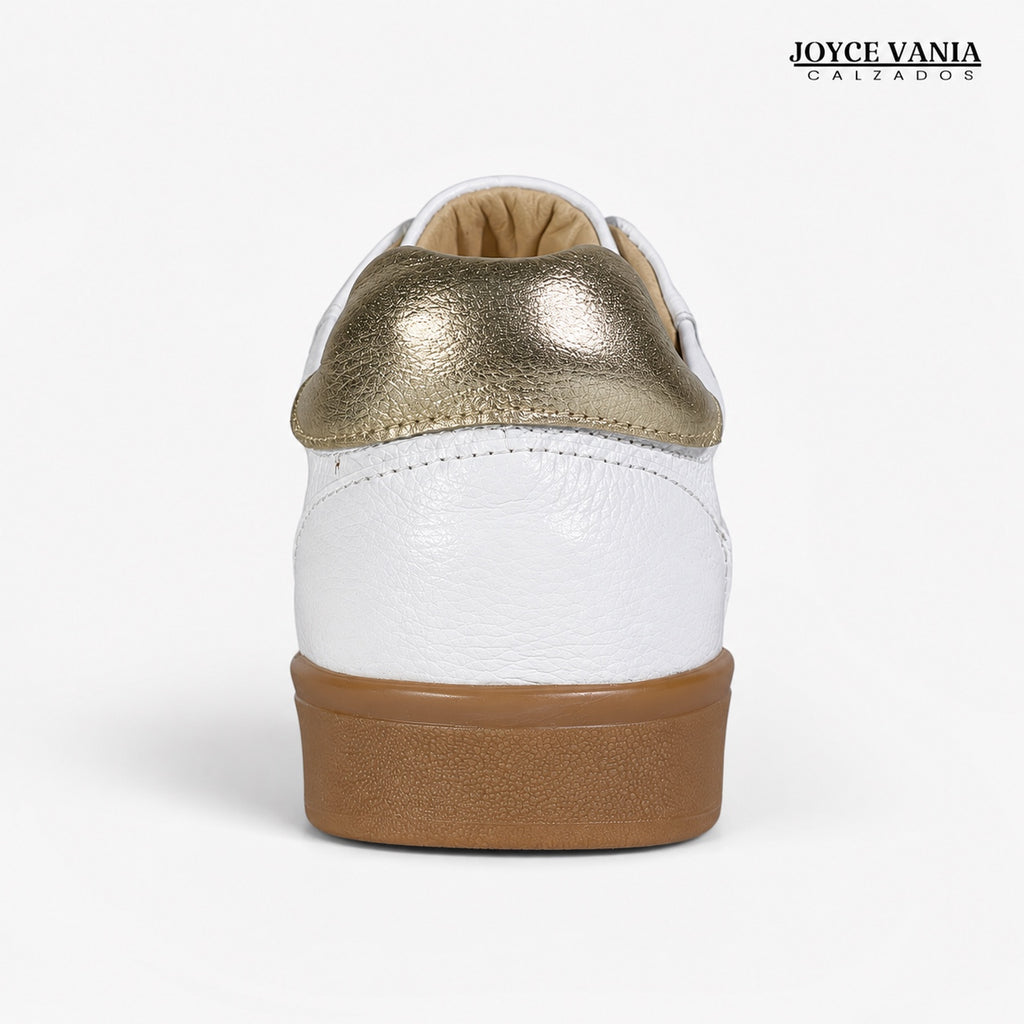 Zapatillas Urbanas de Cuero Mujer Ivonne Blanco