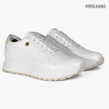 Zapatillas Urbanas de Cuero Mujer Laura blanco/nude