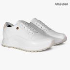Zapatillas Urbanas de Cuero Mujer Laura blanco/nude