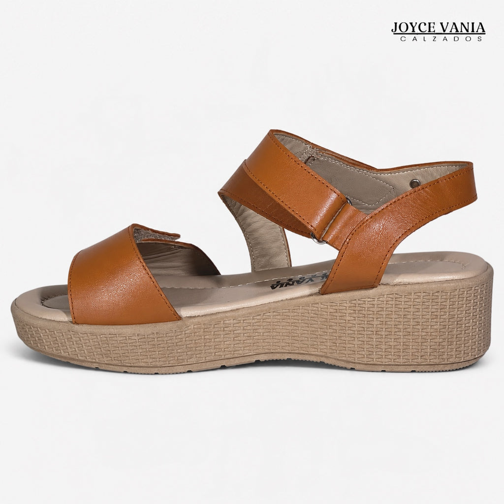 Sandalias de Cuero Mujer Ambar miel