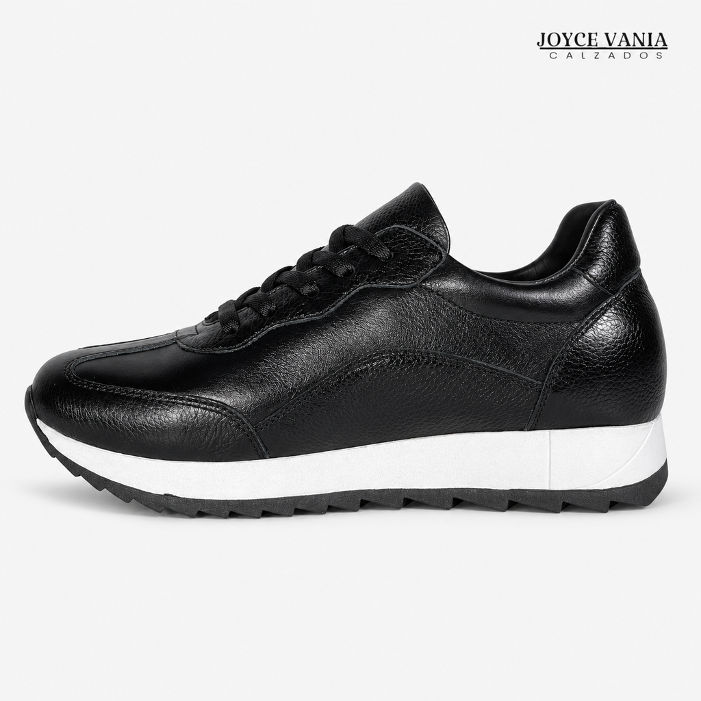 Zapatillas Urbanas de Cuero Mujer Cadencia negro