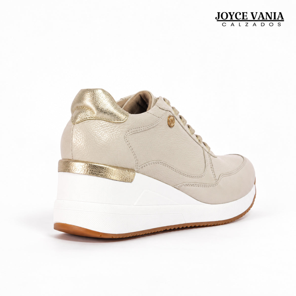 Zapatillas Urbanas Mujer de Cuero Conny Beige