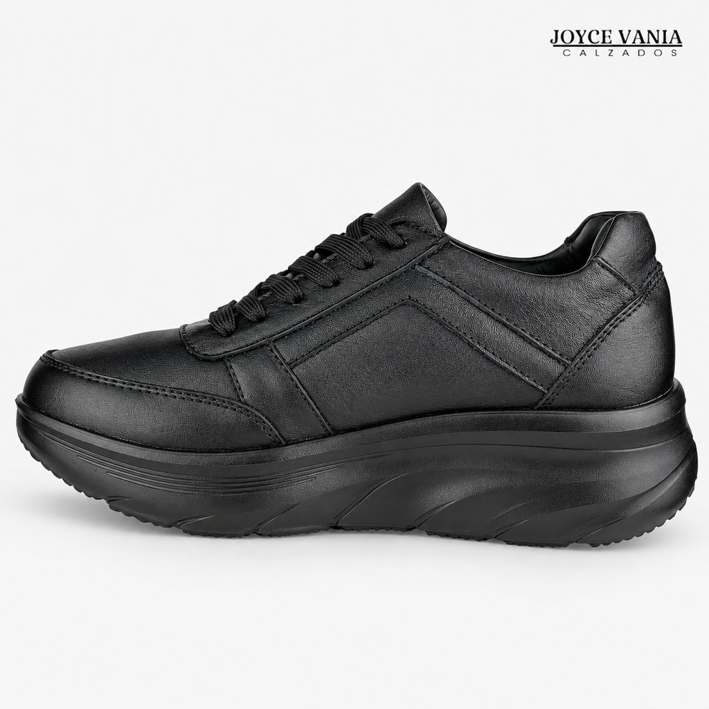 Zapatillas Urbanas Mujer de Cuero Ibeth Negro