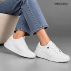 Zapatillas Urbanas de Cuero Mujer Mayra blanco