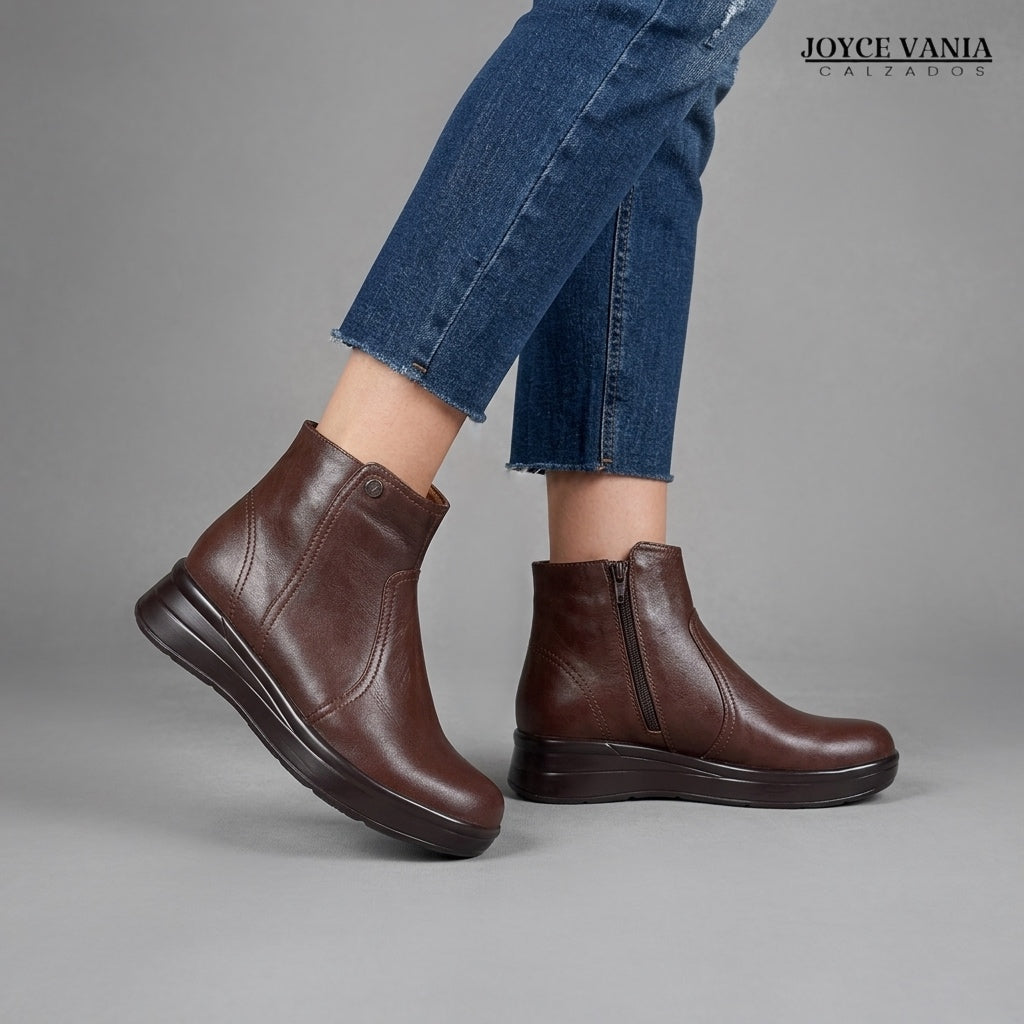 Botines Mujer de Cuero Brenda marrón