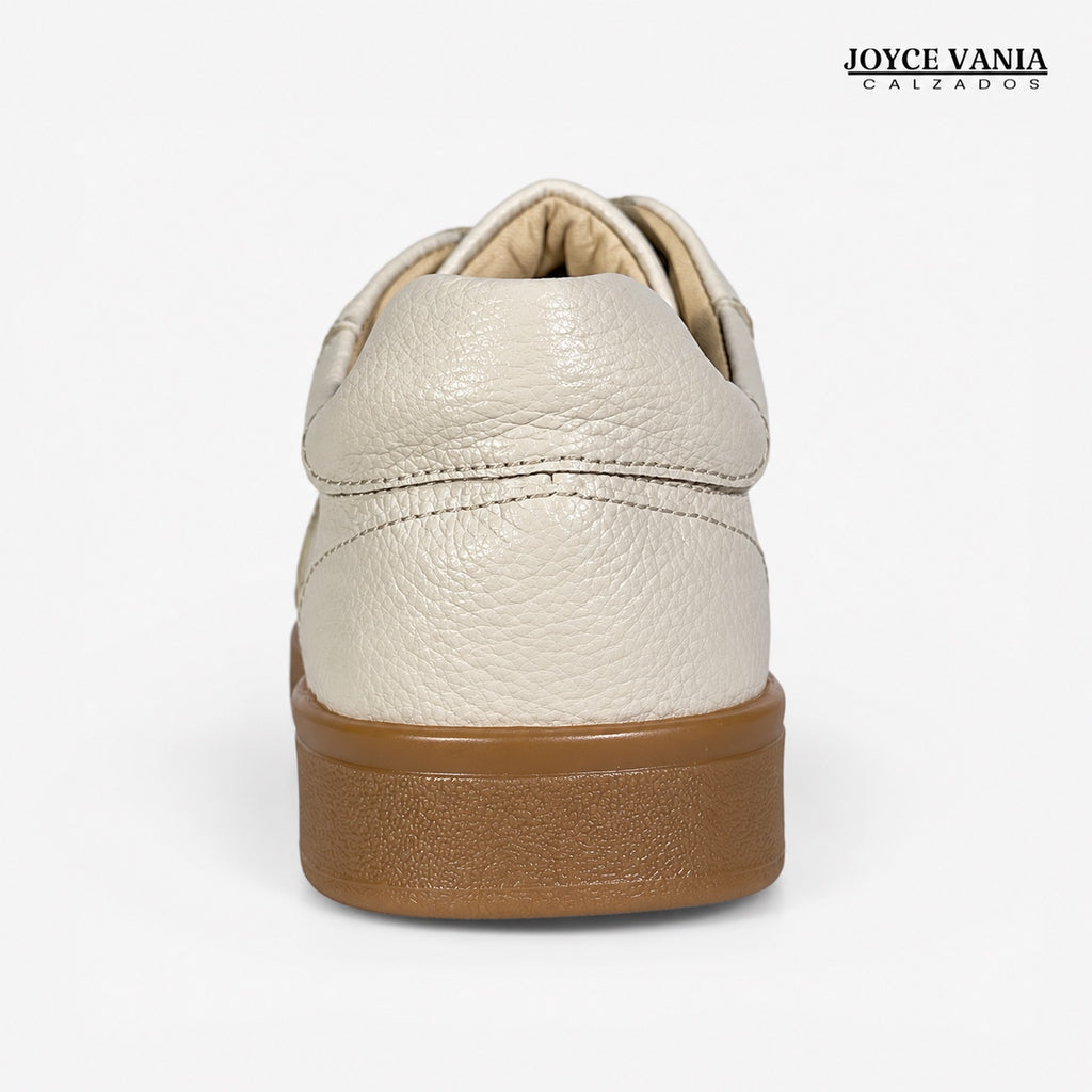 Zapatillas Urbanas De Cuero Mujer Ivonne Hueso