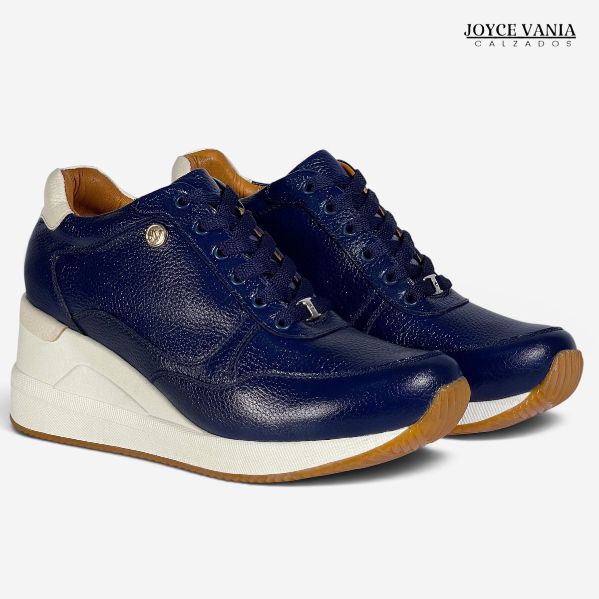 Zapatillas Urbanas de Cuero Mujer Conny azul marino