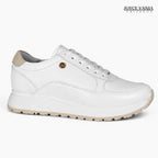 Zapatillas Urbanas de Cuero Mujer Laura blanco/nude