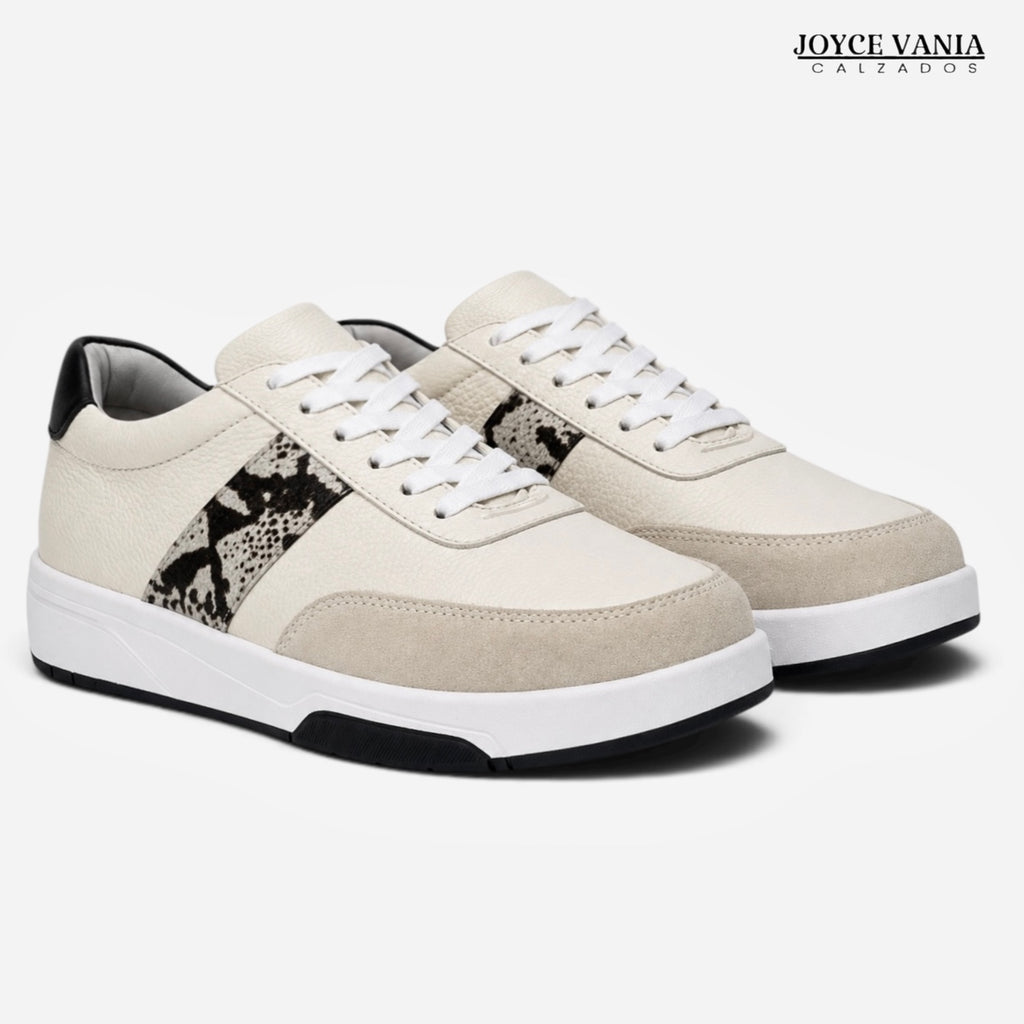Zapatillas Urbanas de Cuero Mujer Briseida hueso