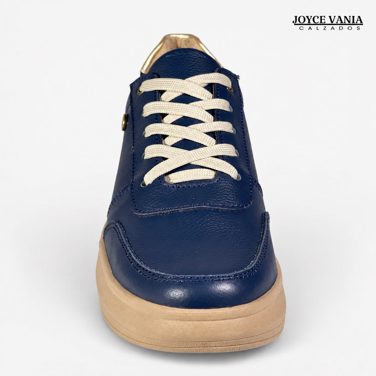 Zapatillas Urbanas Mujer de Cuero Regina Azul