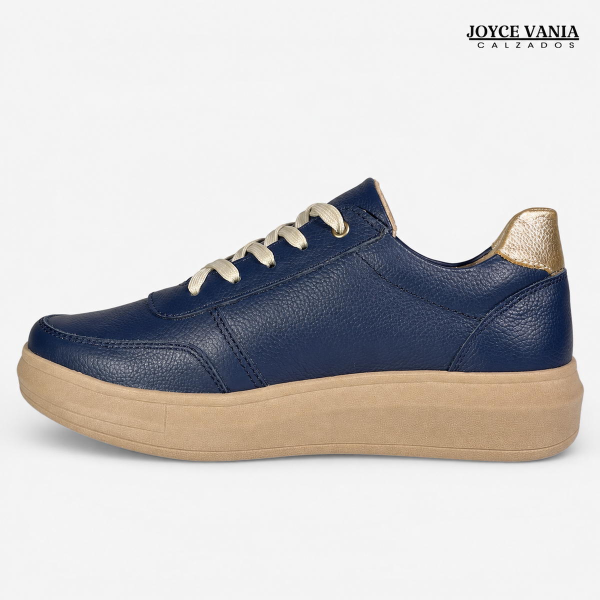 Zapatillas Urbanas Mujer de Cuero Regina Azul