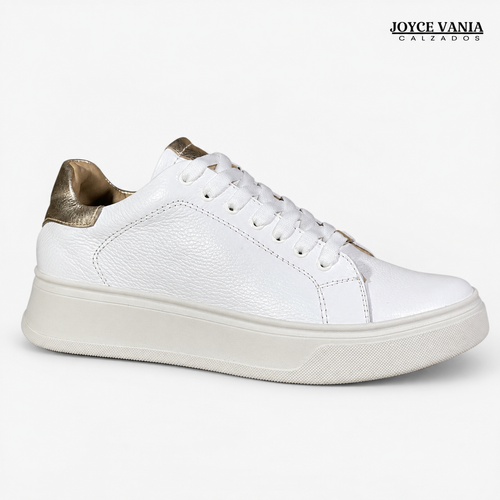 Zapatillas Urbanas Mujer de Cuero Bruna Blanco