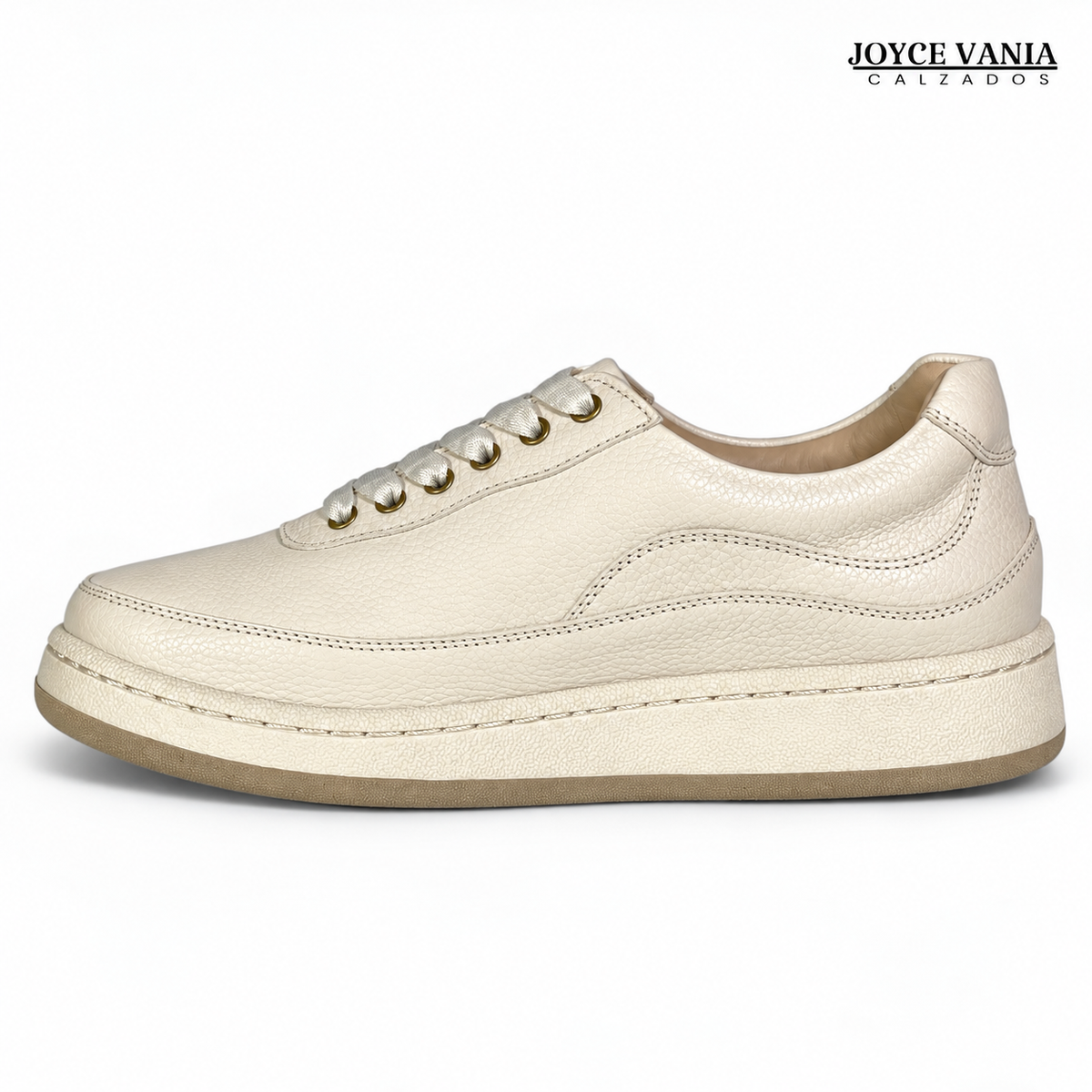 Zapatillas Urbanas de Cuero Mujer Jimena hueso