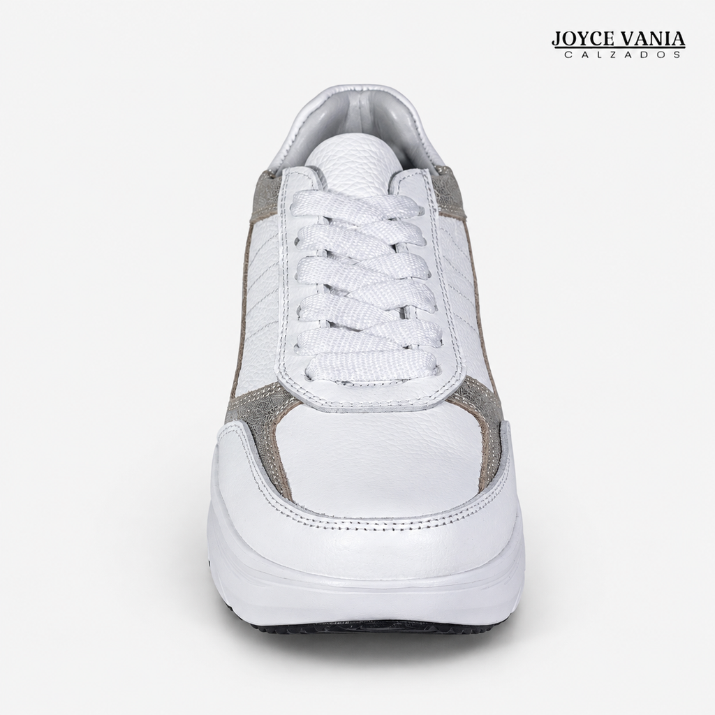 Zapatillas Urbanas de Cuero Mujer Graciela blanco