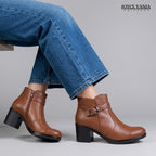 Botines Mujer de Cuero Hanna caramelo