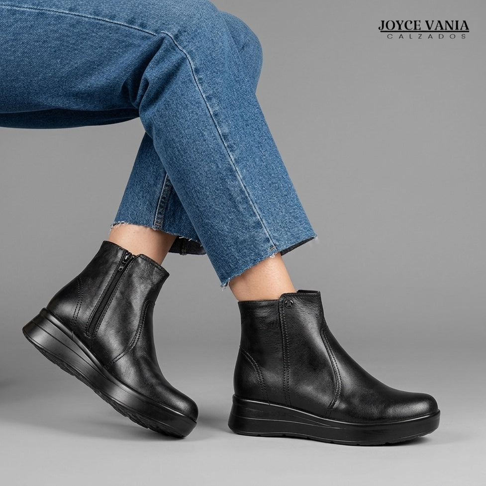Botines Mujer de Cuero Brenda negro
