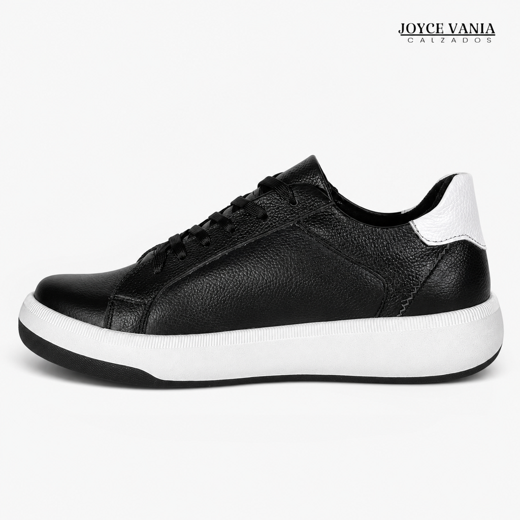 Zapatillas Urbanas de Cuero Mujer Mabel negro
