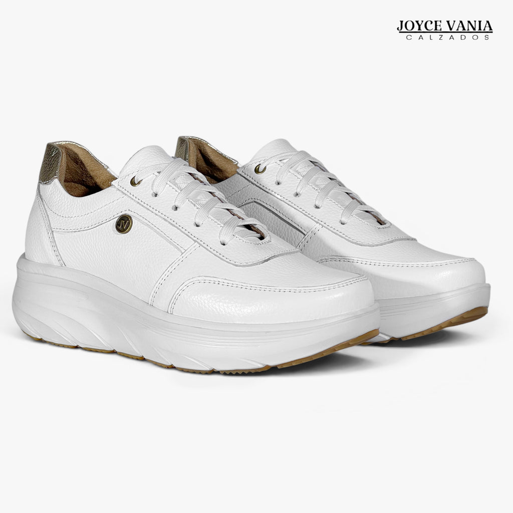 Zapatillas Urbanas de Cuero Mujer Mireyda blanco DOS