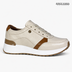 Zapatillas Urbanas de Cuero Mujer Aurora beige