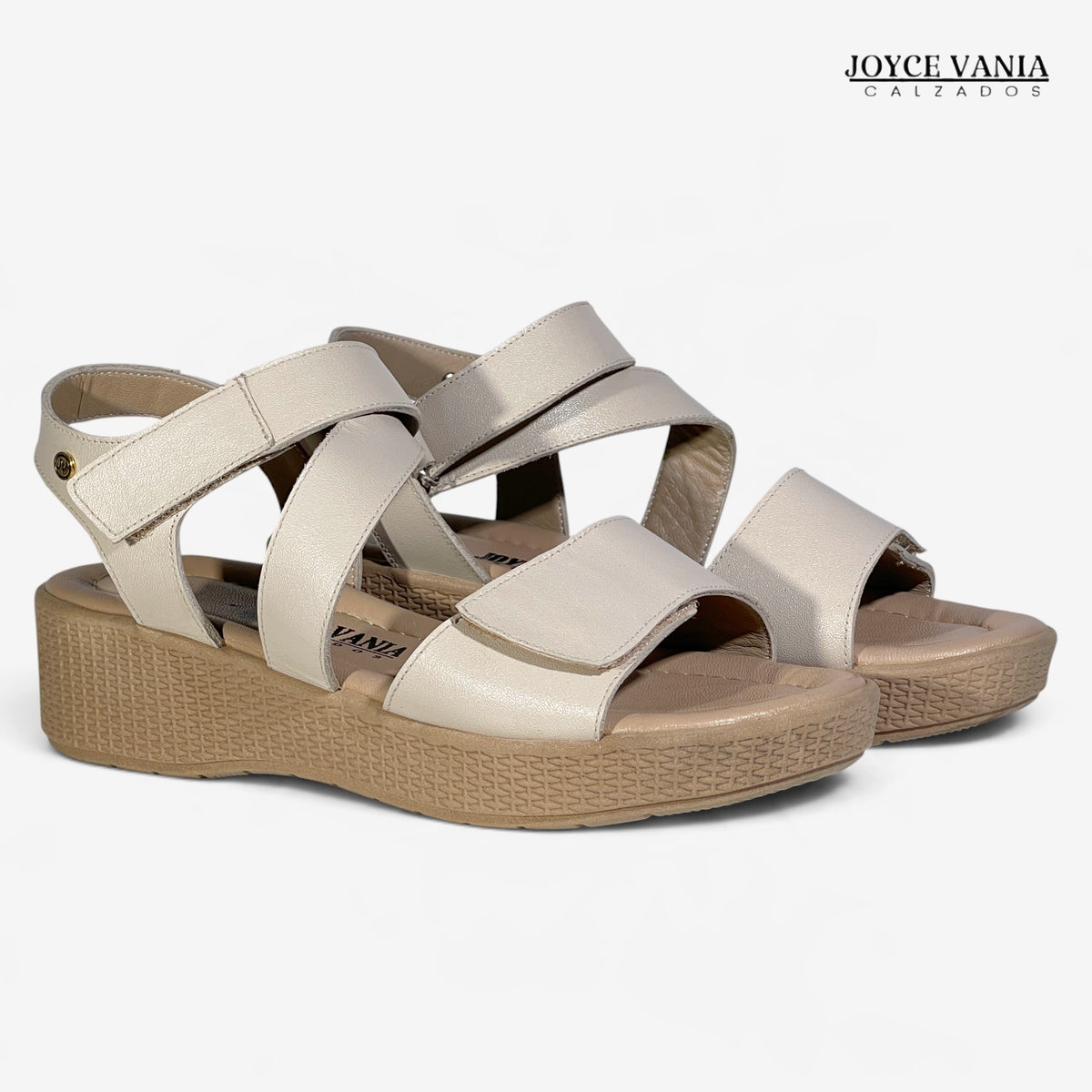 Sandalias de Cuero Mujer Ambar hueso
