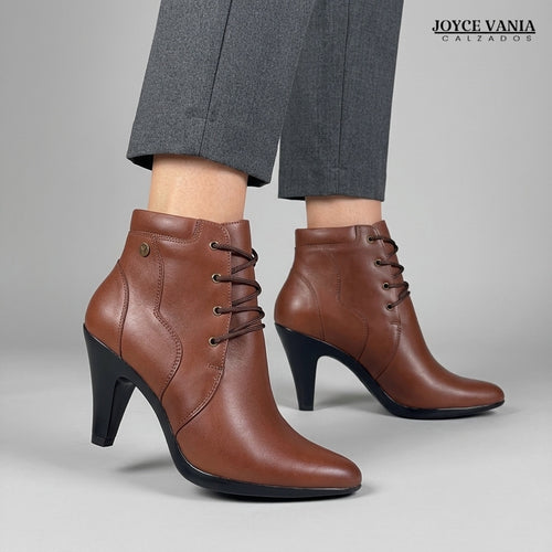 Botines de Cuero Mujer Camila Tostado
