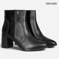 Botines de Cuero Mujer Monica Negro