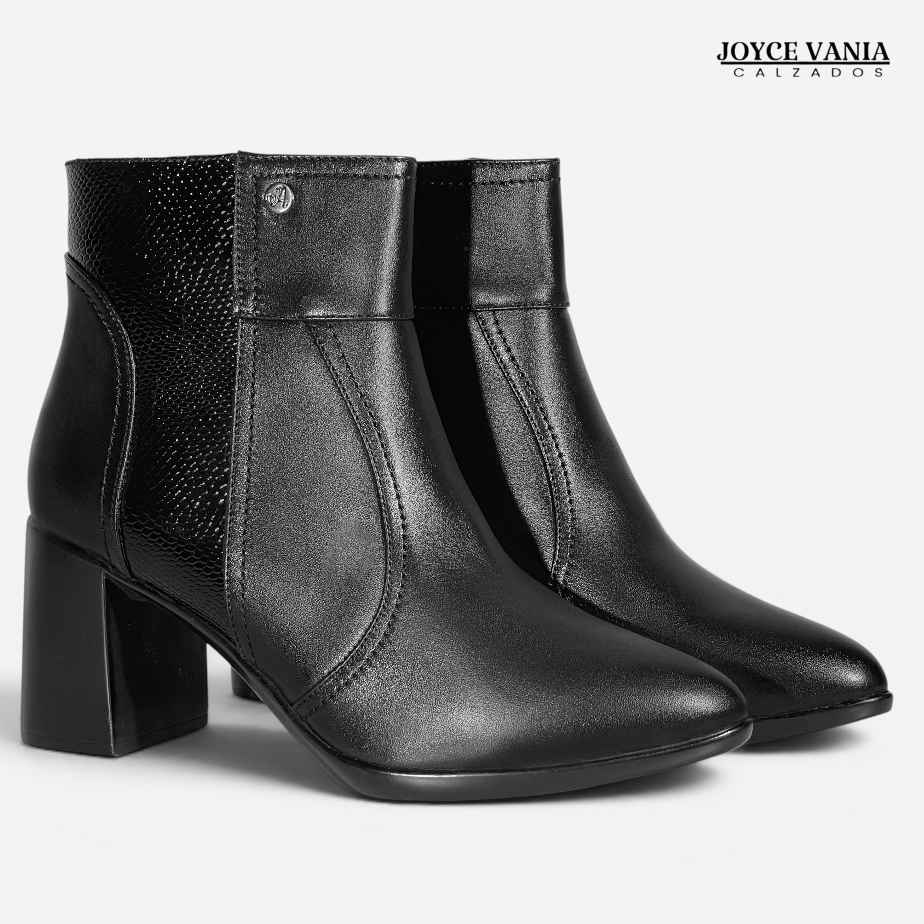 Botines de Cuero Mujer Monica Negro