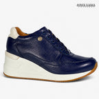 Zapatillas Urbanas de Cuero Mujer Conny azul marino