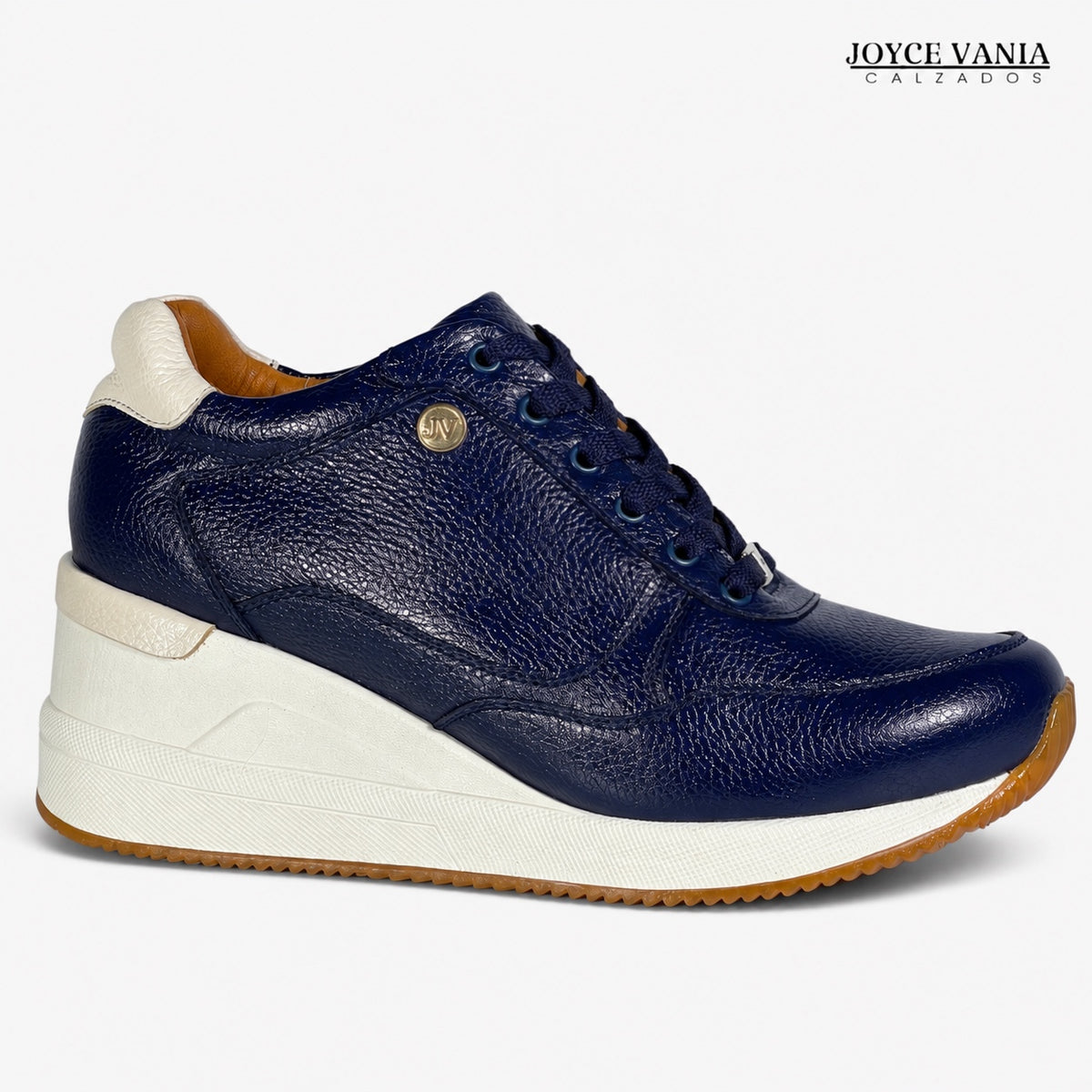 Zapatillas Urbanas de Cuero Mujer Conny azul marino