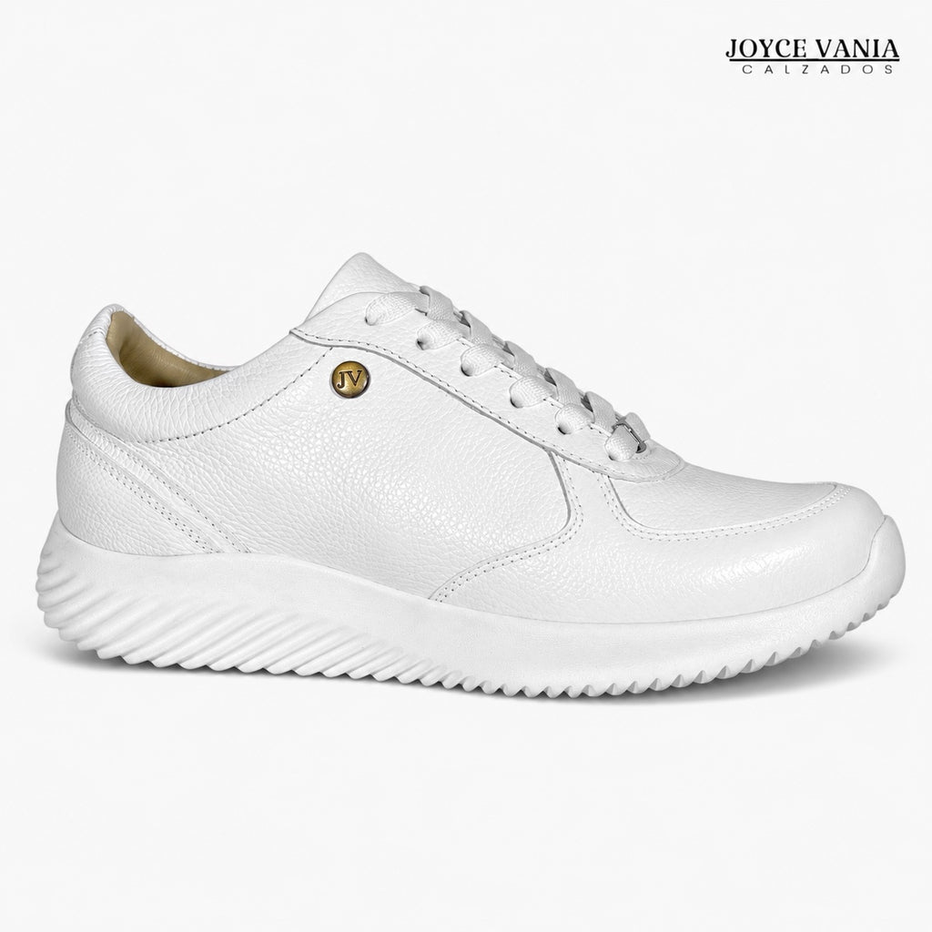Zapatillas Urbanas de Cuero Mujer Mayra blanco