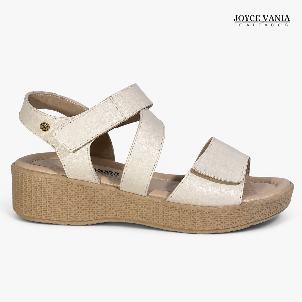 Sandalias de Cuero Mujer Ambar hueso