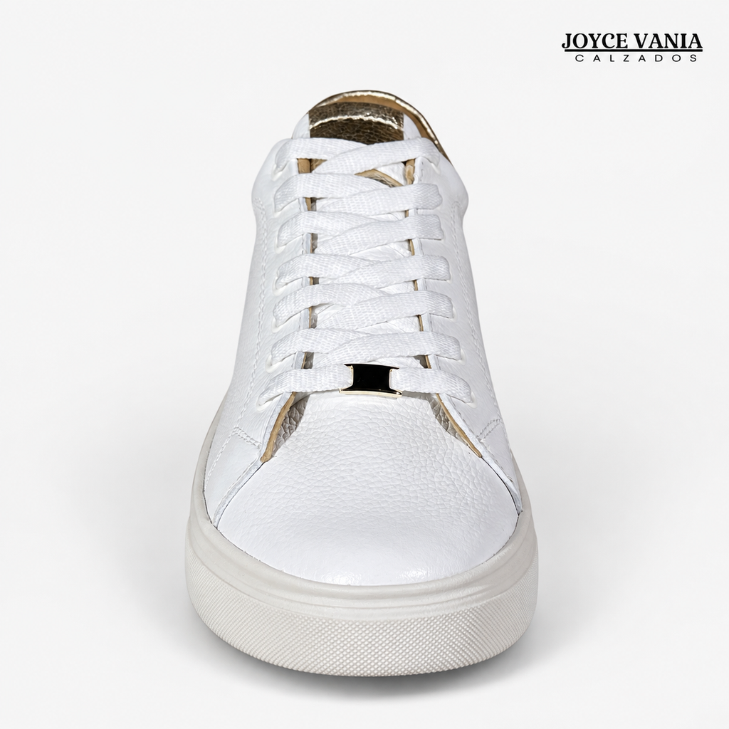 Zapatillas Urbanas Mujer de Cuero Bruna Blanco