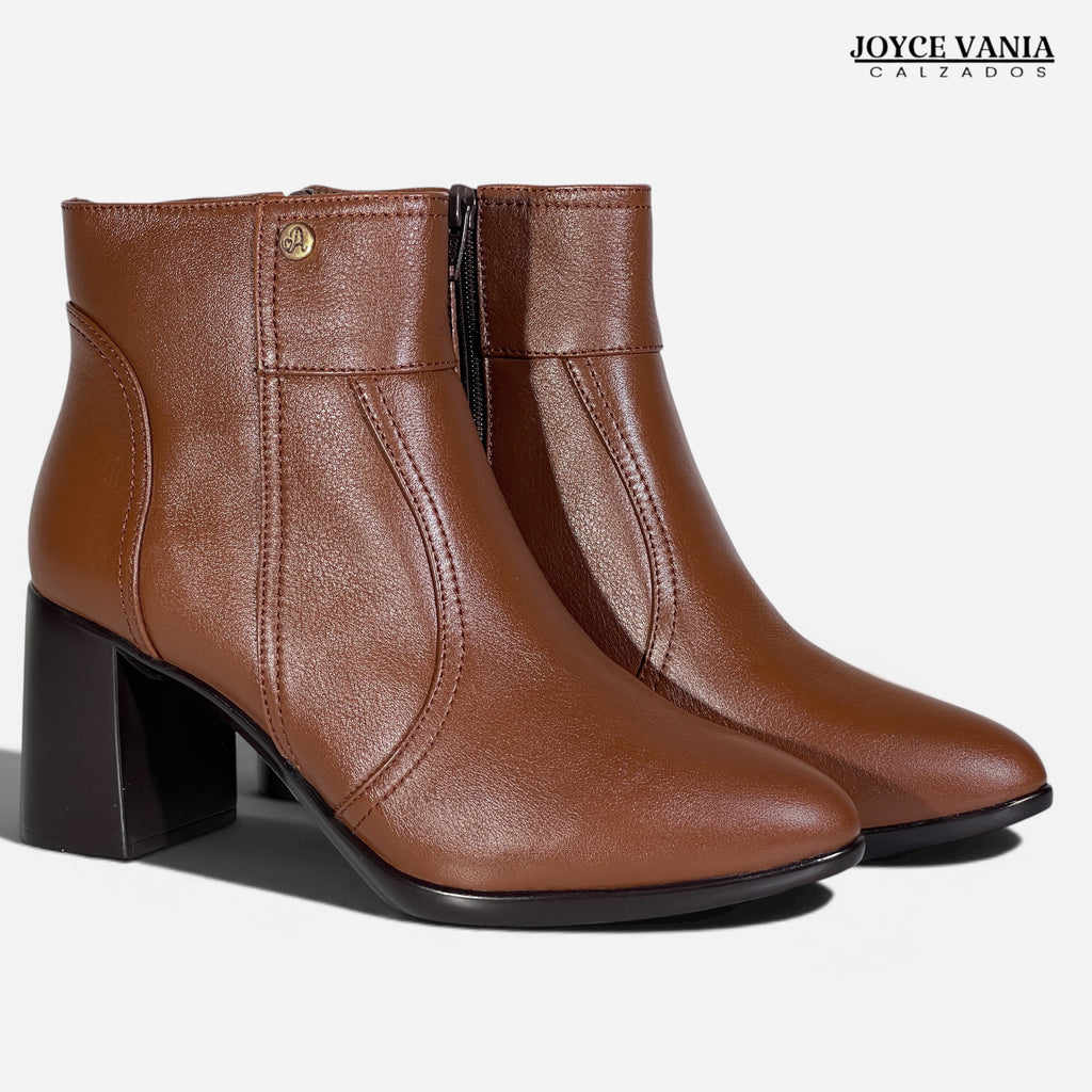 Botines Mujer de Cuero Mónica caramelo