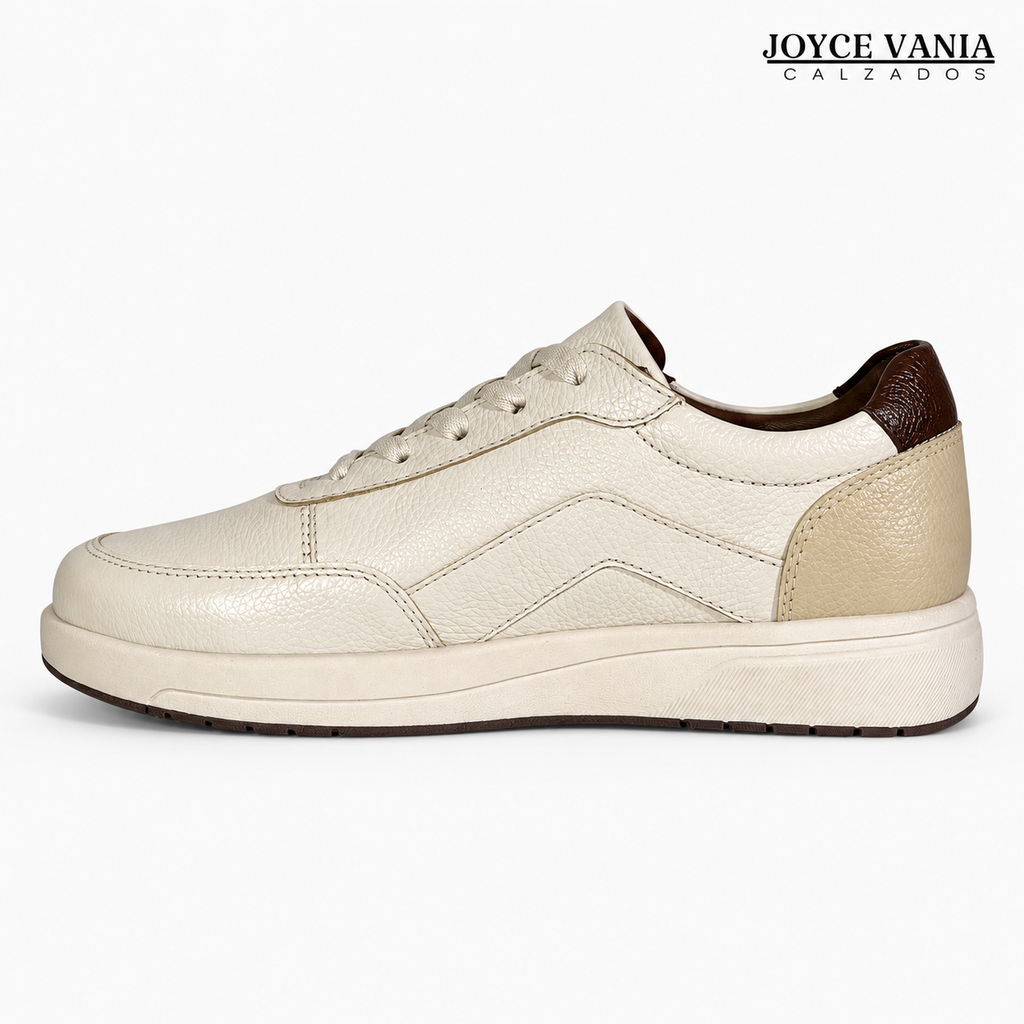 Zapatillas Urbanas de Cuero Mujer Brissa beige