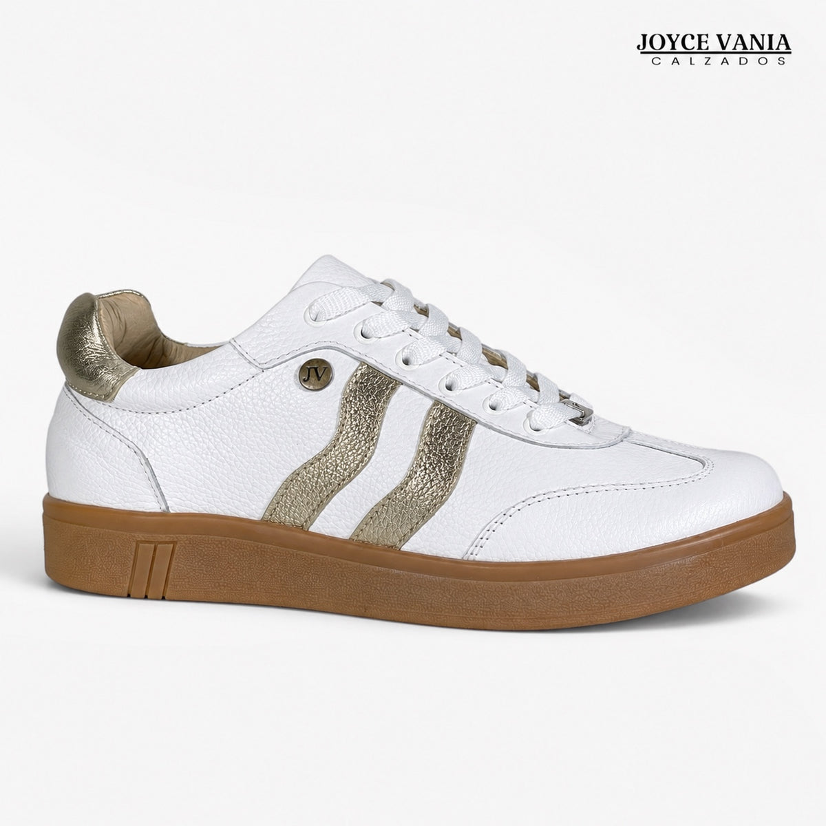Zapatillas Urbanas de Cuero Mujer Ivonne Blanco