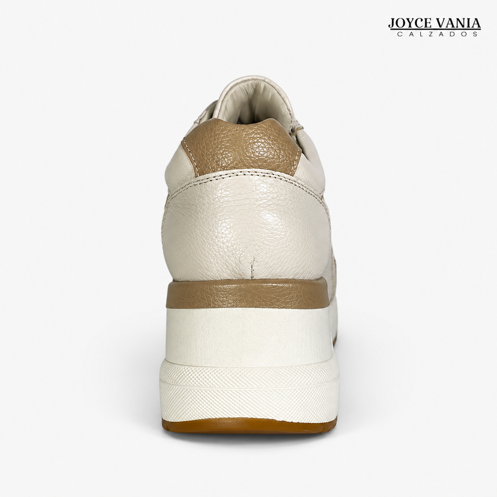 Zapatillas Urbanas de Cuero Mujer Siena beige