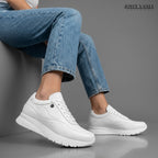 Zapatillas Urbanas Mujer de Cuero Angie Blanco