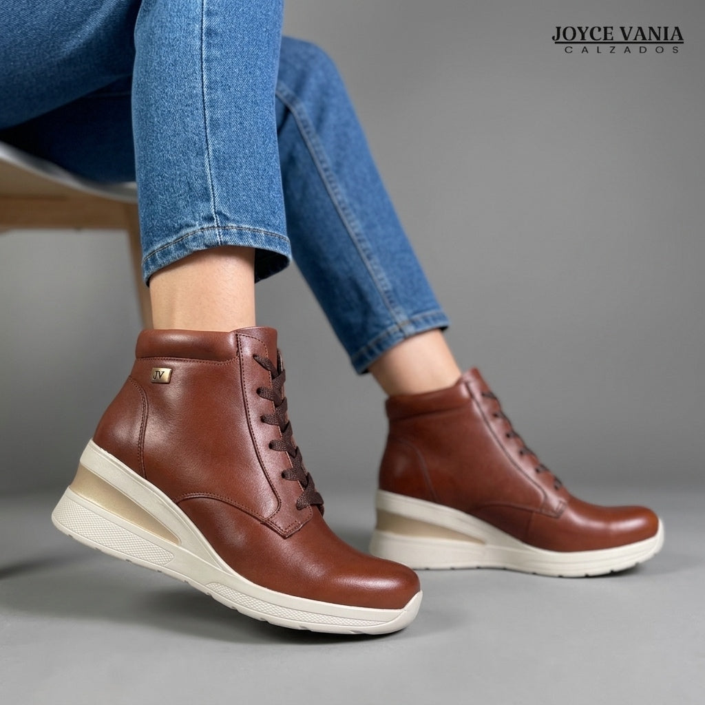 Botines de Cuero Mujer Kathy Tostado