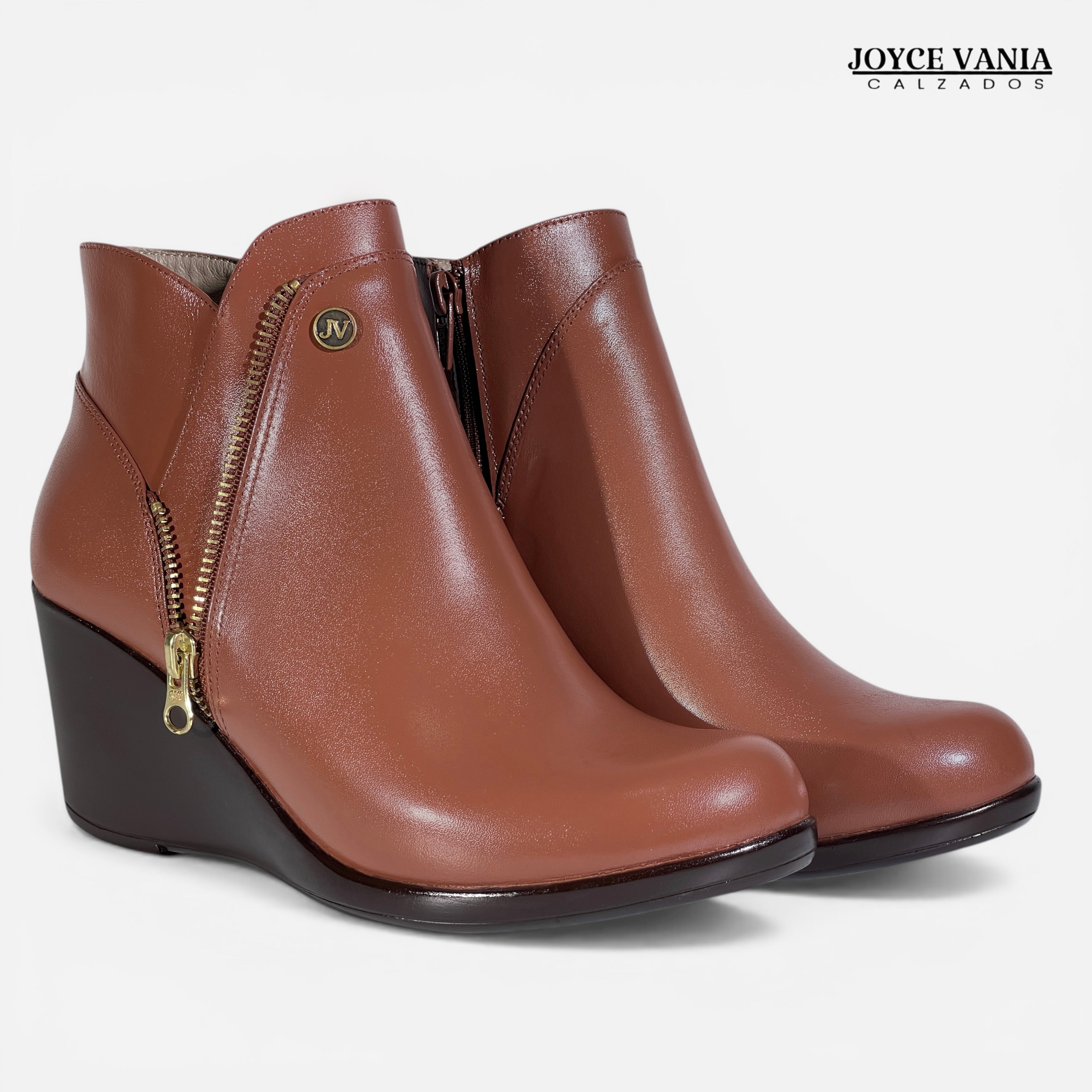 Botines Mujer de Cuero Shirley caramelo