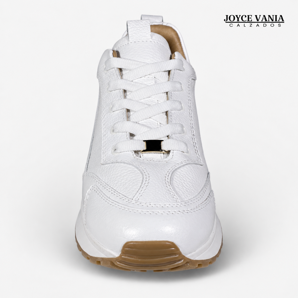 Zapatillas Urbanas Mujer de Cuero Gaia Blanco